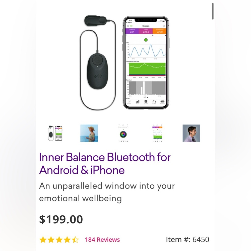 Inner Balance Bluetooth (Android and iPhone) HeartMath